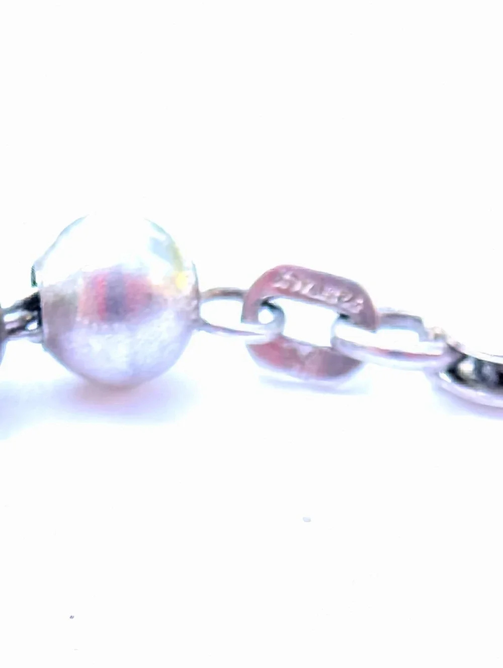 Vintage Unisex Sterling Silver Ball Bead Bracelet Made in Italy